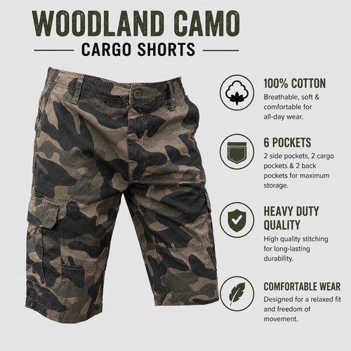 Herren woodland armee shorts - armee,